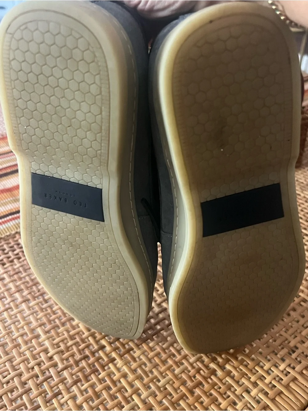 Ted Baker Men's Light Blue/ Gray Suede Cromer Boat Shoes. Size 10 1/2.